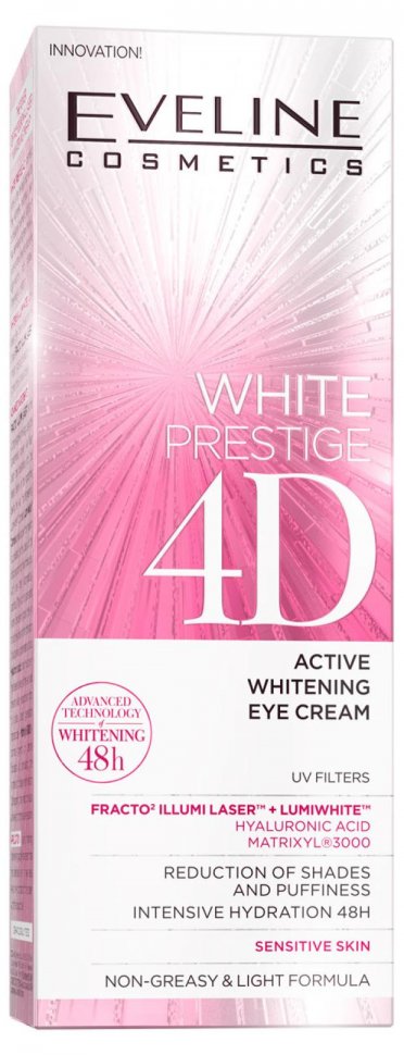 Актив крем для контура глаз выравнивающий тон кожи White Prestige 4D Eveline, 20 мл Актив крем для контура глаз выравнивающий тон кожи White Prestige 4D Eveline, 20 мл