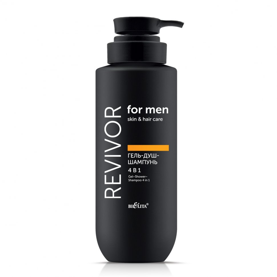 Гель-душ-шампунь 4 в 1 Revivor for Men.Skin & Hair Care Белита, 400 мл