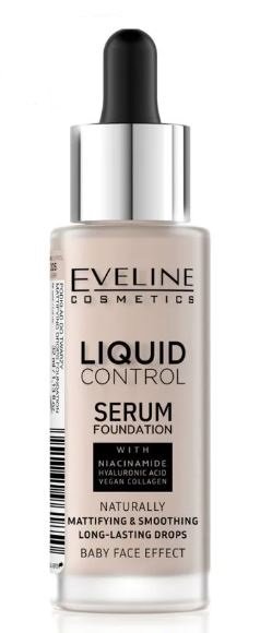 Жидкая тональная основа "Liquid Control HD" Eveline, 32 мл, №005 Ivory