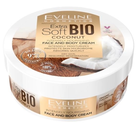 Интенсивно питательный крем для лица и тела Extra Soft Bio Coconut Eveline, 200 мл