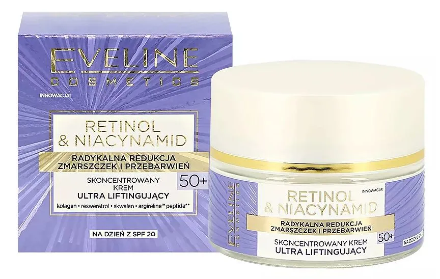 Концентрированный крем ультра-лифтинг 50+ дневной RETINOL NIACYNAMID Eveline, 50 мл