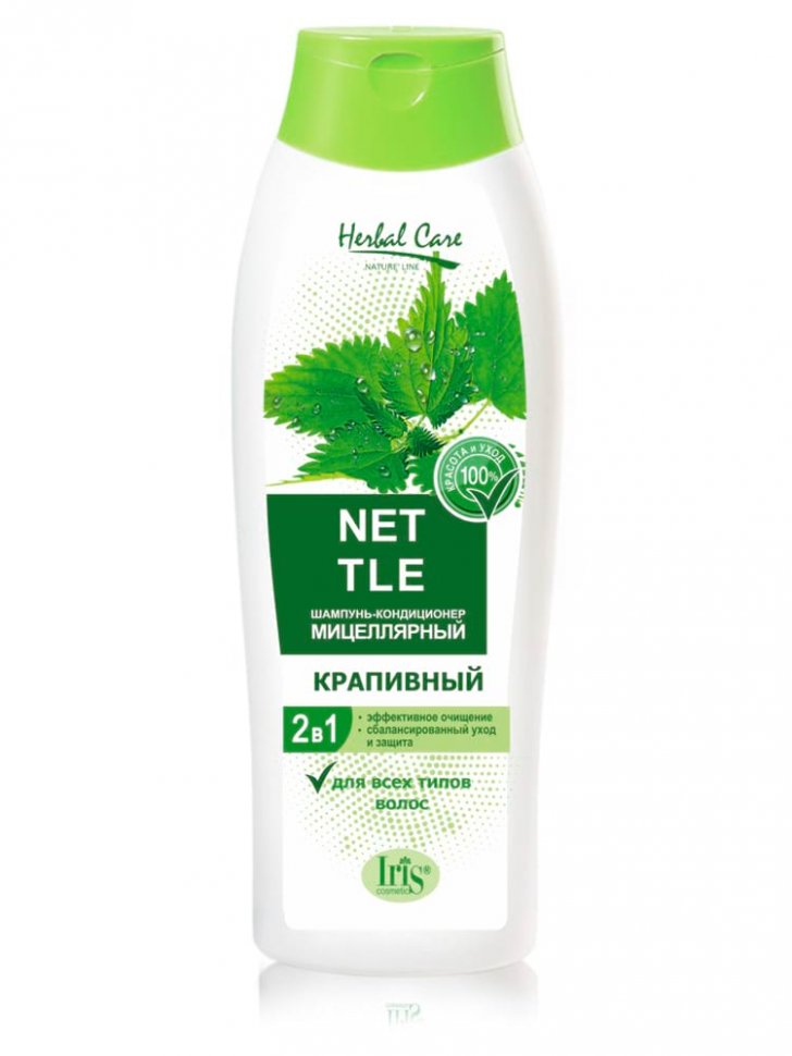 Шампунь-кондиционер мицеллярный Крапивный Herbal care Iris, 400 мл