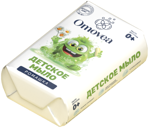 Мыло туалетное твердое марки «Детское» с экстратом ромашки OMOVEA  4*100 г 