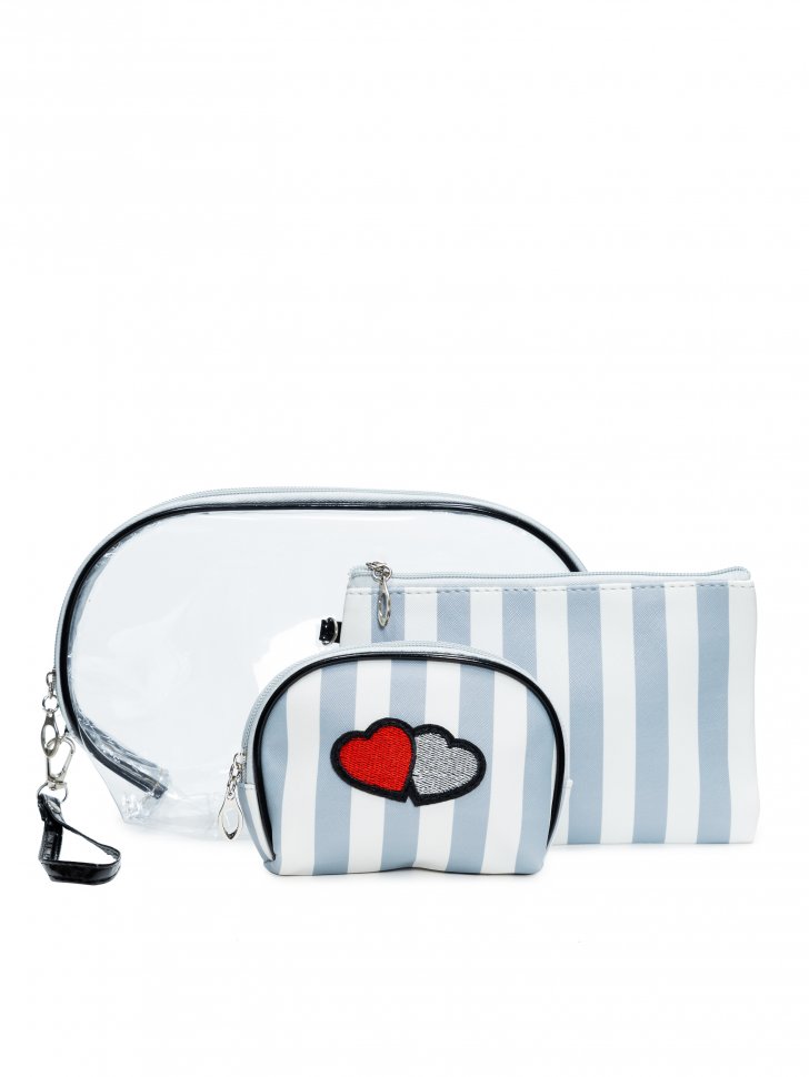Набор косметичек 3 в 1 в полоску LOVE TO SMILE 23*15*7 см INDIVIDUAL VISION   