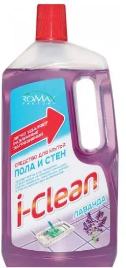 Средство для мытья пола и стен I-CLEAN Лаванда Romax, 1 л