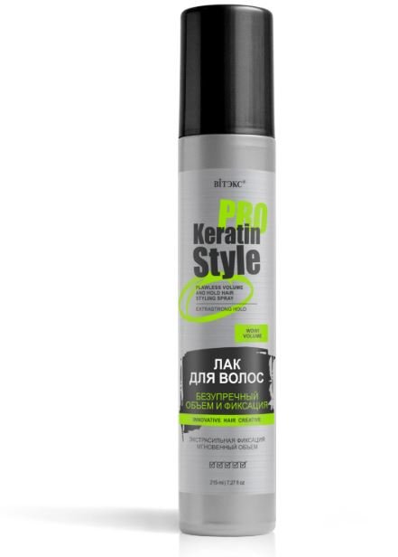 Витэкс PRO Keratin Style Лак для волос "Безупречный объем и фиксация", 215 мл