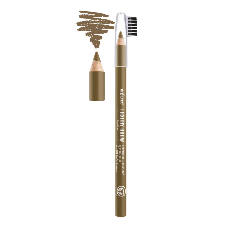 Карандаш для бровей деревянный LUXURY BROW тон 601 light brown Белита  