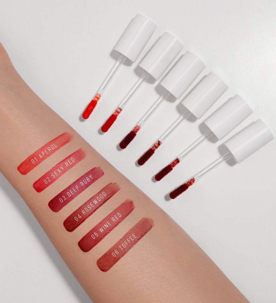 Тинт для губ с гиалуроновым комплексом LIP TINT AQUA GEL HYALURON COMPLEX тон 06 TOFFEE Luxvisage